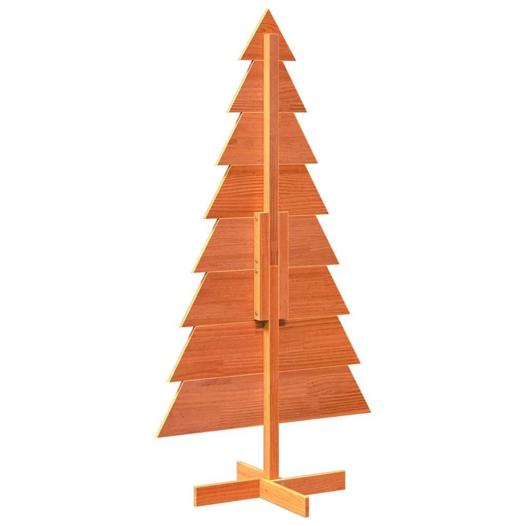 VidaXL Kerstdecoratie kerstboom 150 cm massief grenenhout wasbruin