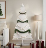 VidaXL Kerstdecoratie kerstboom 150 cm massief grenenhout wit