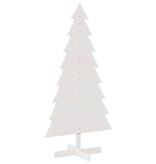 VidaXL Kerstdecoratie kerstboom 150 cm massief grenenhout wit