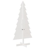 VidaXL Kerstdecoratie kerstboom 150 cm massief grenenhout wit