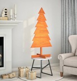 VidaXL Kerstdecoratie kerstboom 120 cm massief grenenhout wasbruin