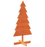 VidaXL Kerstdecoratie kerstboom 120 cm massief grenenhout wasbruin