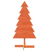 VidaXL Kerstdecoratie kerstboom 120 cm massief grenenhout wasbruin