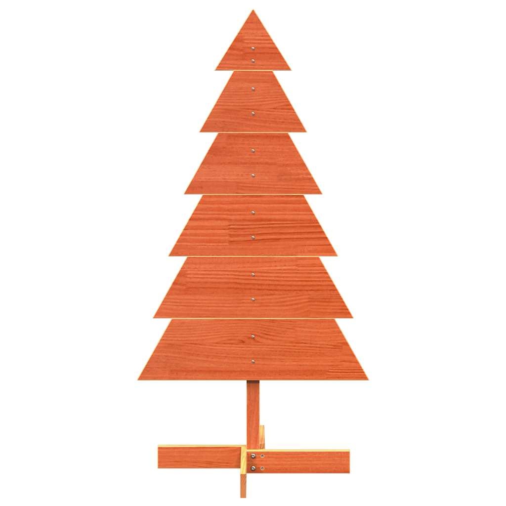 VidaXL Kerstdecoratie kerstboom 120 cm massief grenenhout wasbruin