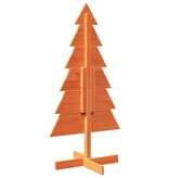 VidaXL Kerstdecoratie kerstboom 120 cm massief grenenhout wasbruin