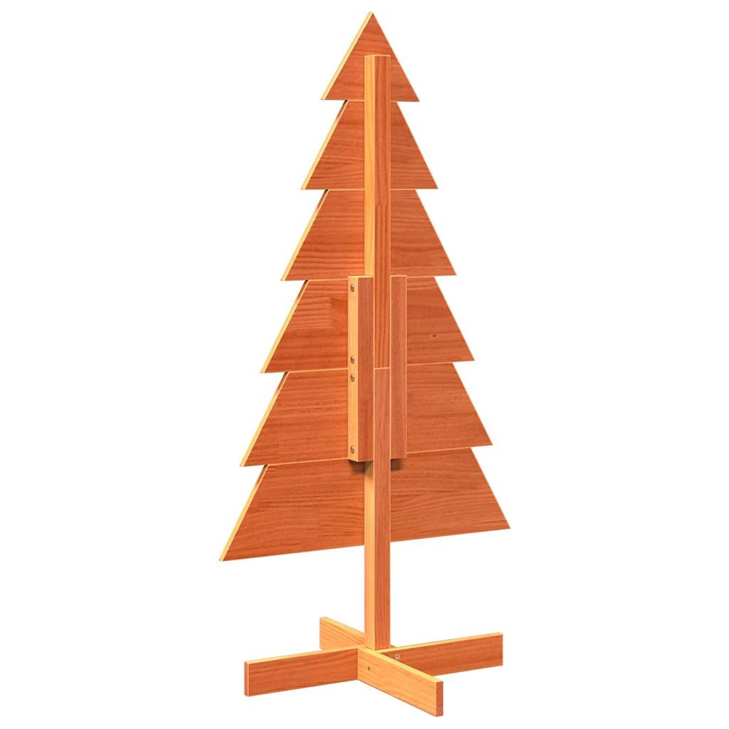 VidaXL Kerstdecoratie kerstboom 120 cm massief grenenhout wasbruin