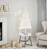VidaXL Kerstdecoratie kerstboom 120 cm massief grenenhout wit