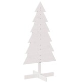 VidaXL Kerstdecoratie kerstboom 120 cm massief grenenhout wit
