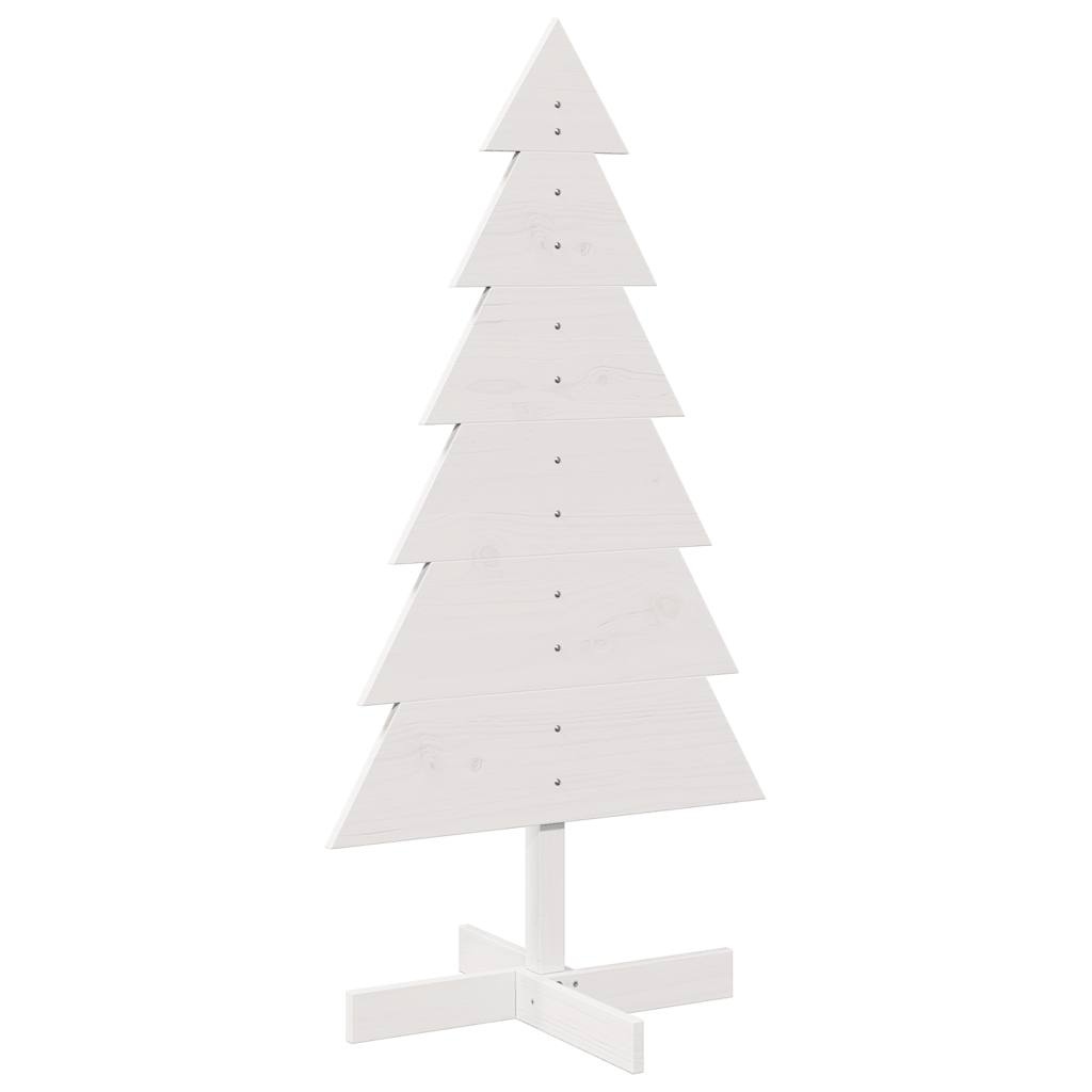 VidaXL Kerstdecoratie kerstboom 120 cm massief grenenhout wit