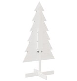 VidaXL Kerstdecoratie kerstboom 120 cm massief grenenhout wit