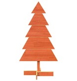 VidaXL Kerstdecoratie kerstboom 100 cm massief grenenhout wasbruin