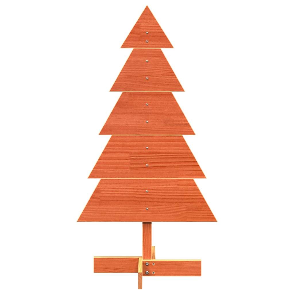 VidaXL Kerstdecoratie kerstboom 100 cm massief grenenhout wasbruin