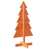 VidaXL Kerstdecoratie kerstboom 100 cm massief grenenhout wasbruin