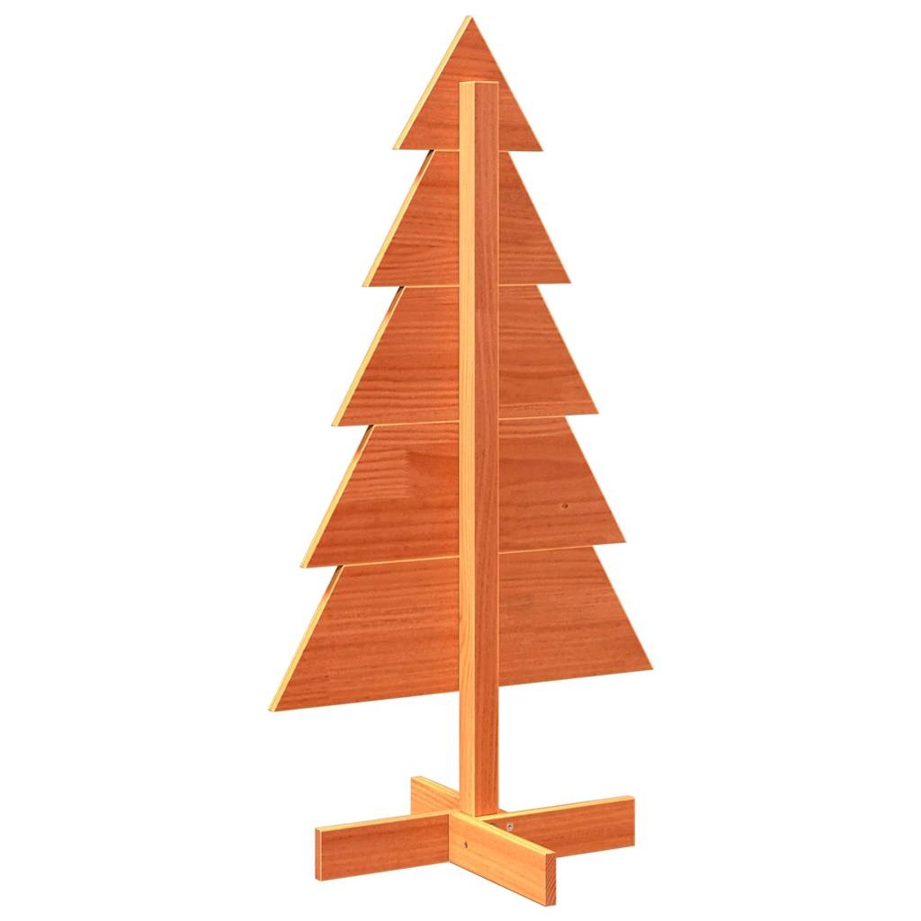 VidaXL Kerstdecoratie kerstboom 100 cm massief grenenhout wasbruin