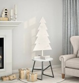 VidaXL Kerstdecoratie kerstboom 100 cm massief grenenhout wit