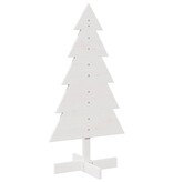 VidaXL Kerstdecoratie kerstboom 100 cm massief grenenhout wit