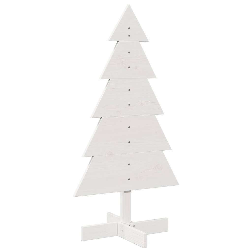VidaXL Kerstdecoratie kerstboom 100 cm massief grenenhout wit