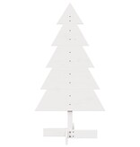 VidaXL Kerstdecoratie kerstboom 100 cm massief grenenhout wit