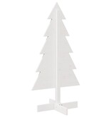 VidaXL Kerstdecoratie kerstboom 100 cm massief grenenhout wit