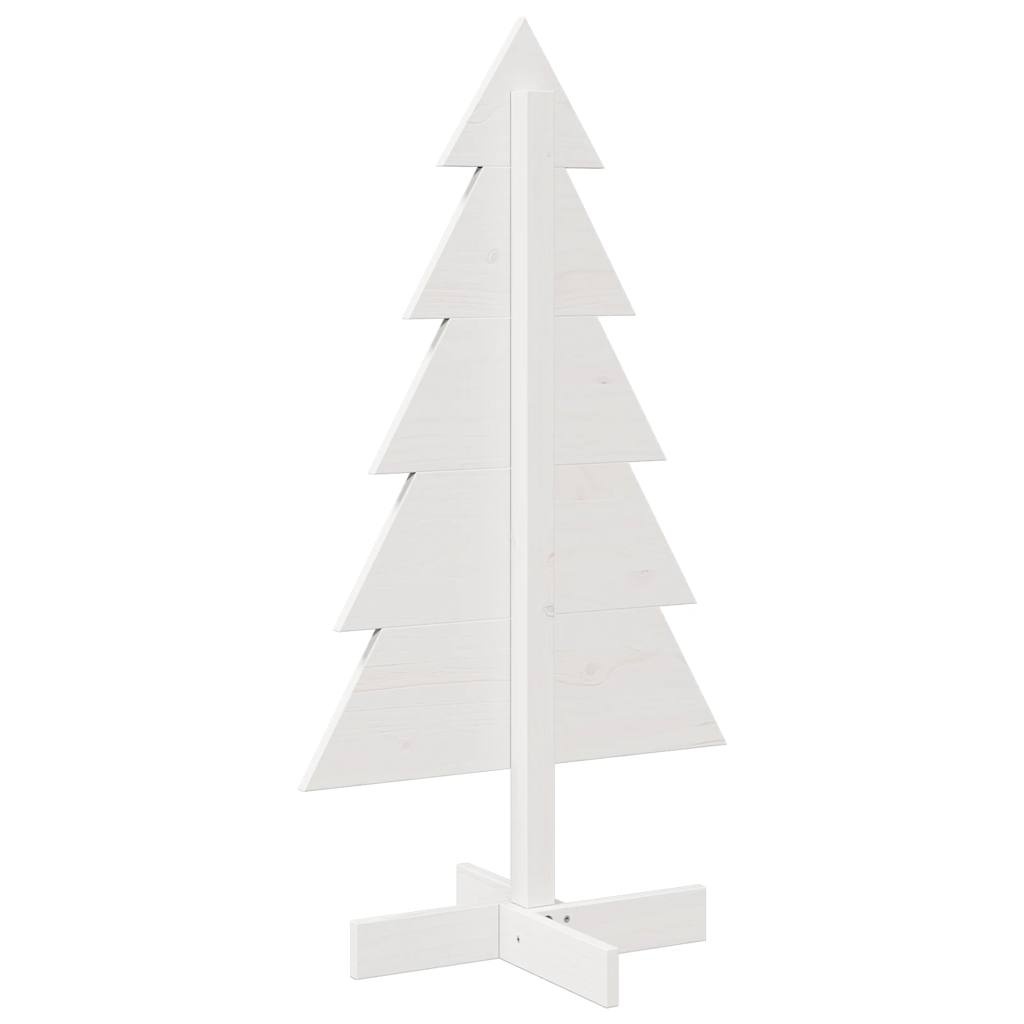 VidaXL Kerstdecoratie kerstboom 100 cm massief grenenhout wit