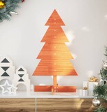 VidaXL Kerstdecoratie kerstboom 80 cm massief grenenhout wasbruin
