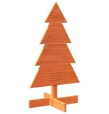 VidaXL Kerstdecoratie kerstboom 80 cm massief grenenhout wasbruin