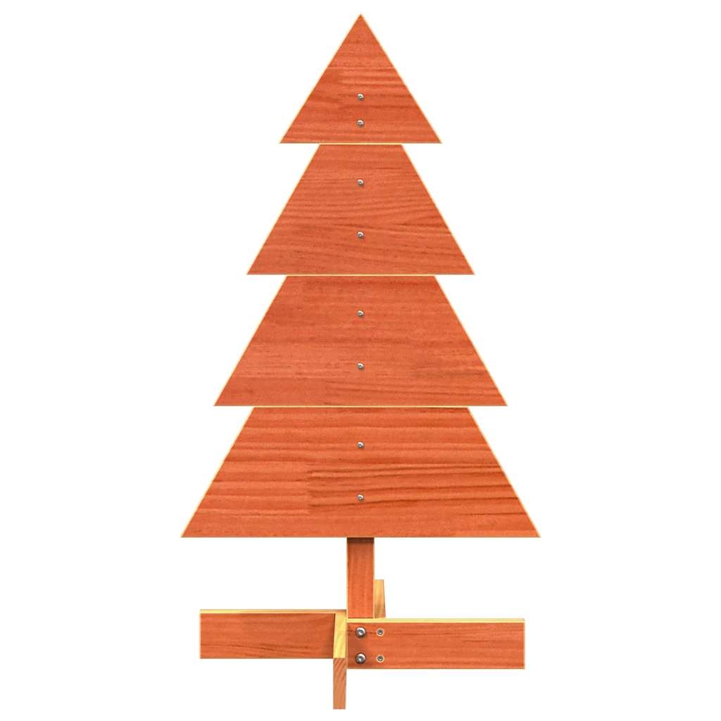VidaXL Kerstdecoratie kerstboom 80 cm massief grenenhout wasbruin