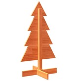 VidaXL Kerstdecoratie kerstboom 80 cm massief grenenhout wasbruin