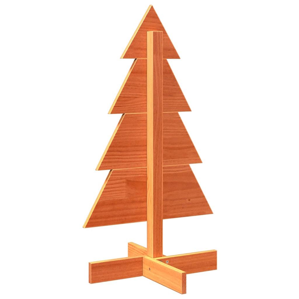 VidaXL Kerstdecoratie kerstboom 80 cm massief grenenhout wasbruin