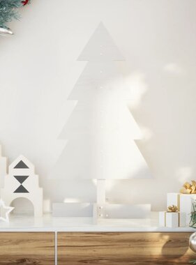 VidaXL Kerstdecoratie kerstboom 80 cm massief grenenhout wit