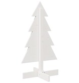 VidaXL Kerstdecoratie kerstboom 80 cm massief grenenhout wit