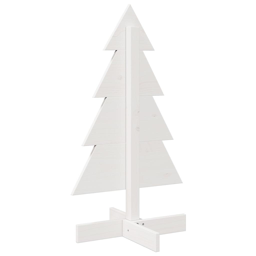 VidaXL Kerstdecoratie kerstboom 80 cm massief grenenhout wit