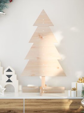 VidaXL Kerstdecoratie kerstboom 80 cm massief grenenhout