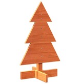 VidaXL Kerstdecoratie kerstboom 60 cm massief grenenhout wasbruin