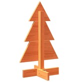 VidaXL Kerstdecoratie kerstboom 60 cm massief grenenhout wasbruin