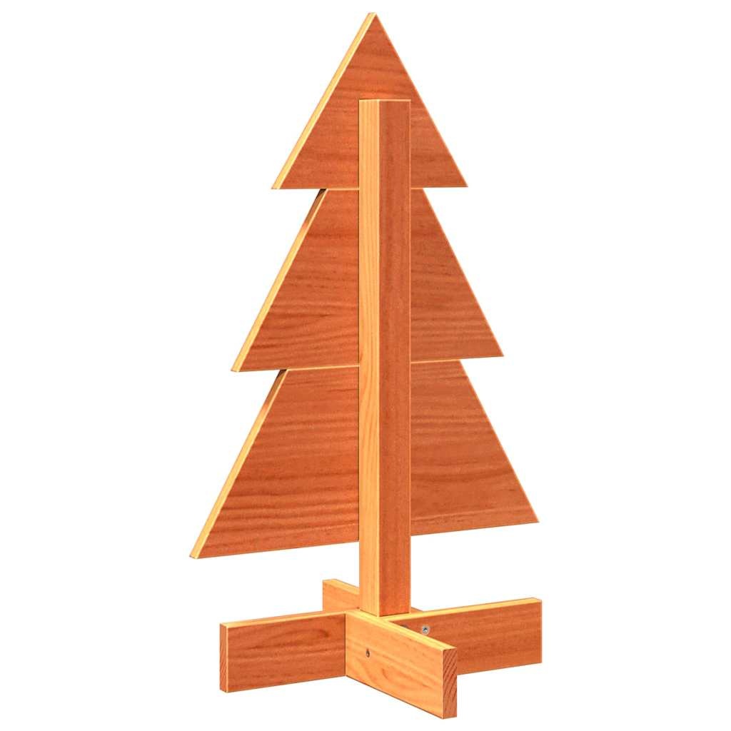 VidaXL Kerstdecoratie kerstboom 60 cm massief grenenhout wasbruin