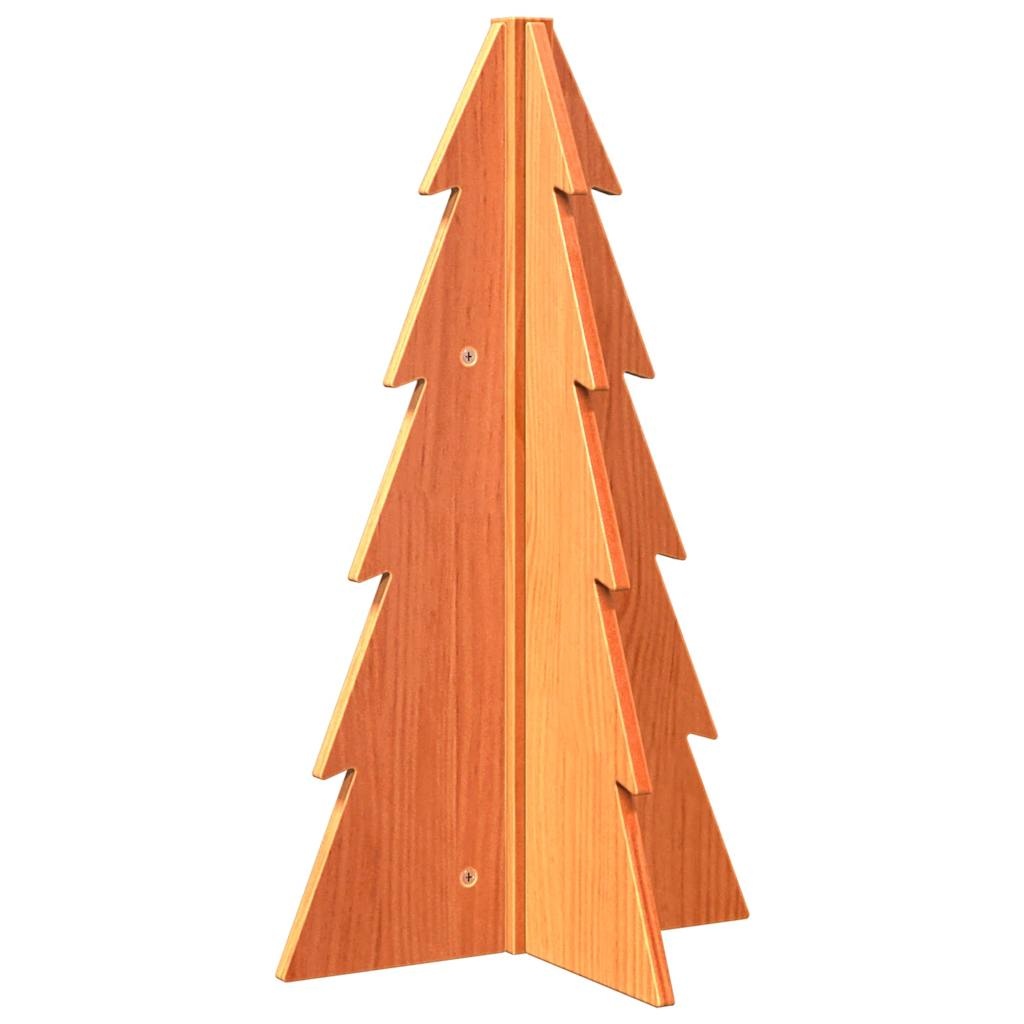 VidaXL Kerstdecoratie kerstboom 69,5 cm massief grenenhout wasbruin