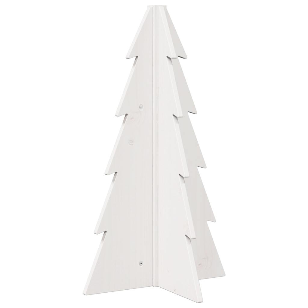 VidaXL Kerstdecoratie kerstboom 69,5 cm massief grenenhout wit