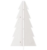 VidaXL Kerstdecoratie kerstboom 69,5 cm massief grenenhout wit