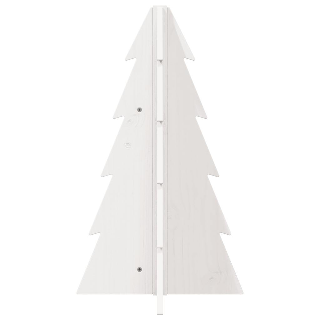 VidaXL Kerstdecoratie kerstboom 69,5 cm massief grenenhout wit