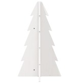 VidaXL Kerstdecoratie kerstboom 69,5 cm massief grenenhout wit