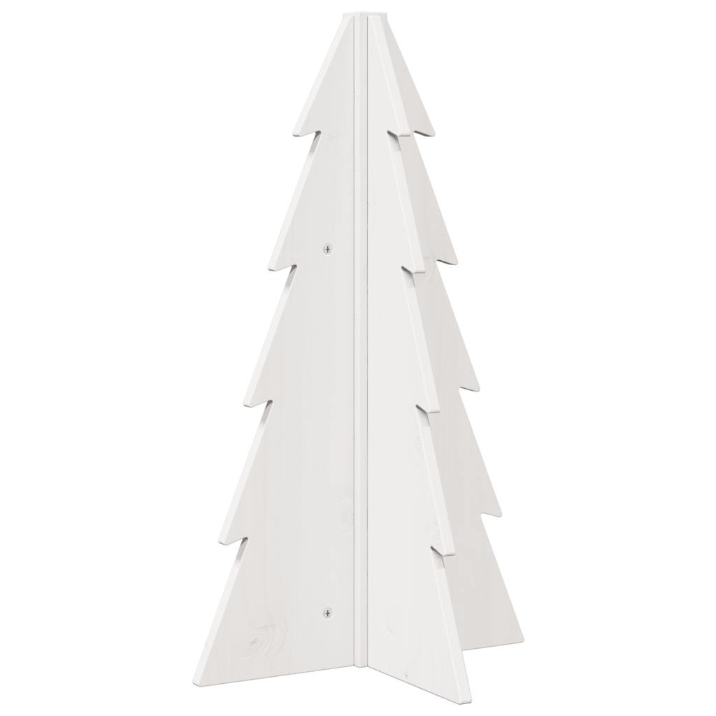 VidaXL Kerstdecoratie kerstboom 69,5 cm massief grenenhout wit