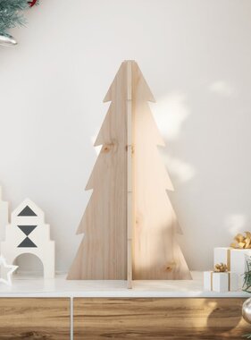 VidaXL Kerstdecoratie kerstboom 69,5 cm massief grenenhout