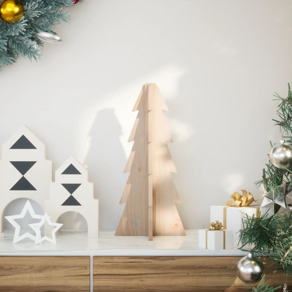 VidaXL Kerstdecoratie kerstboom 49 cm massief grenenhout