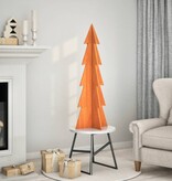VidaXL Kerstdecoratie kerstboom 112 cm massief grenenhout wasbruin
