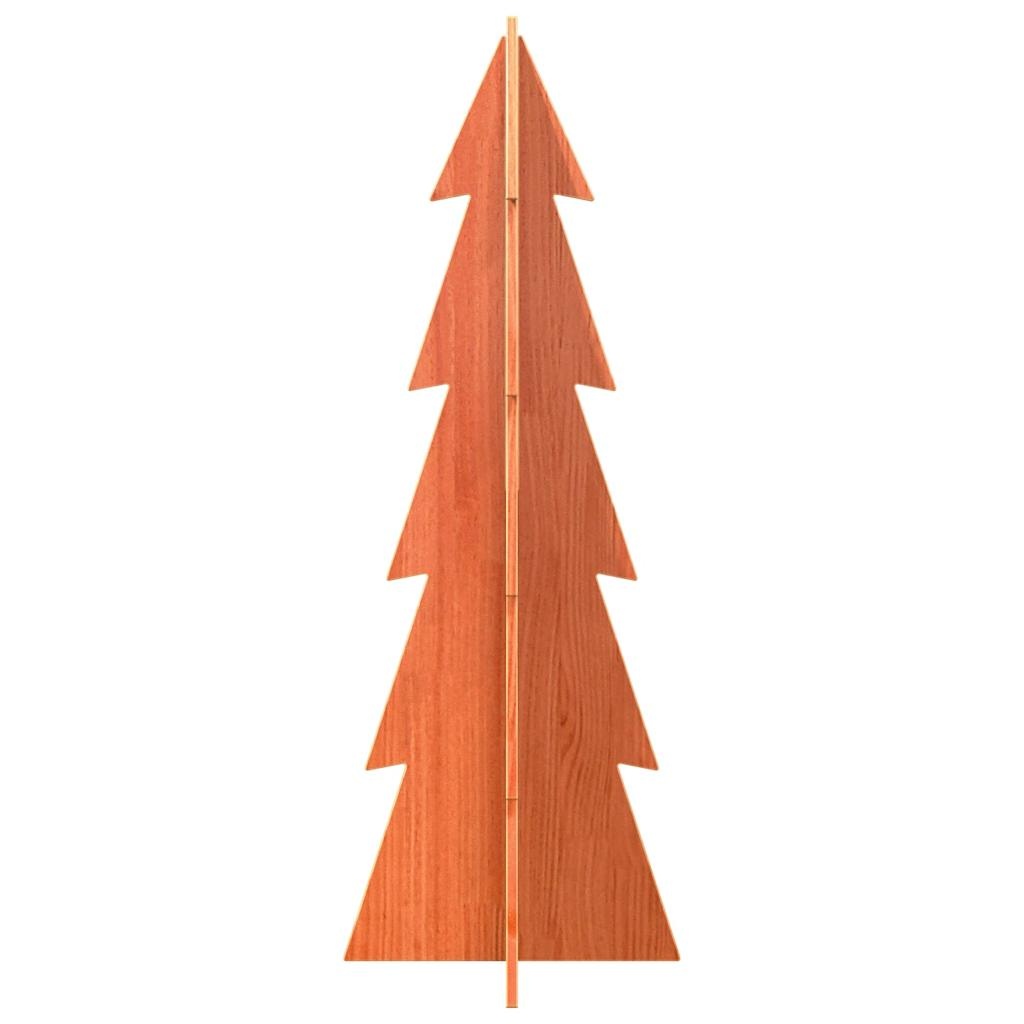VidaXL Kerstdecoratie kerstboom 112 cm massief grenenhout wasbruin