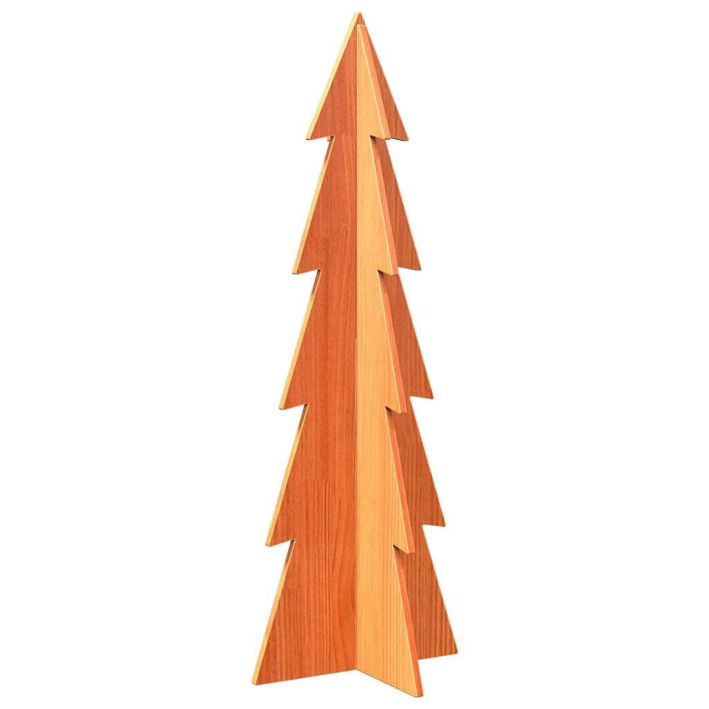 VidaXL Kerstdecoratie kerstboom 112 cm massief grenenhout wasbruin