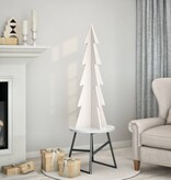 VidaXL Kerstdecoratie kerstboom 112 cm massief grenenhout wit