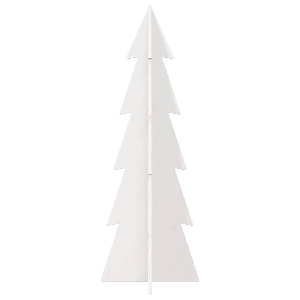 VidaXL Kerstdecoratie kerstboom 112 cm massief grenenhout wit