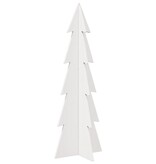 VidaXL Kerstdecoratie kerstboom 112 cm massief grenenhout wit